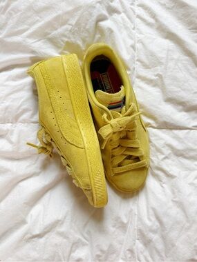 Puma Kids Yellow Suede Lace-Up Sneakers